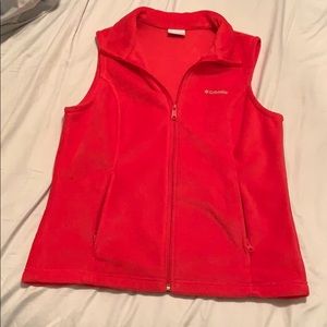 Columbia pink fleece vest size L